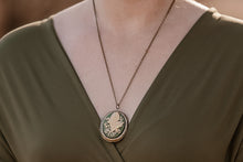 Load image into Gallery viewer, Cameo Locket Necklace | Lady on Dark Navy