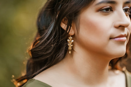 Orchid Earrings - Gold and Silver