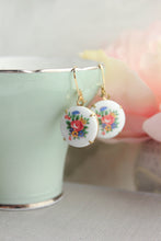 Load image into Gallery viewer, Colorful Floral Cameo Earrings