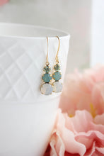 Load image into Gallery viewer, Sea Blue Green and Opal Glass Earrings |Small Drop Earrings