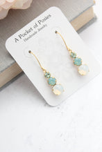 Load image into Gallery viewer, Sea Blue Green and Opal Glass Earrings |Small Drop Earrings
