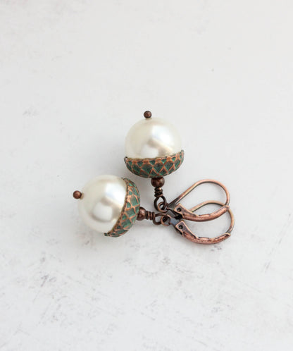 Acorn EARRINGS (8 colors) | Blush Mint Copper Patina