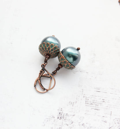 Acorn EARRINGS (8 colors) | Blush Mint Copper Patina