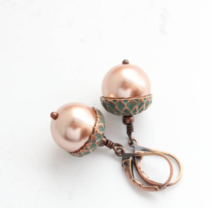 Acorn EARRINGS (8 colors) | Blush Mint Copper Patina