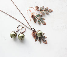 Load image into Gallery viewer, Acorn Necklace - Mint Patina Copper