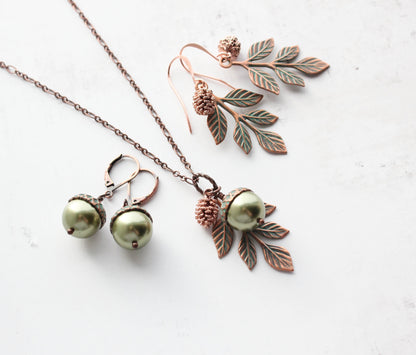 Acorn EARRINGS (8 colors) | Blush Mint Copper Patina
