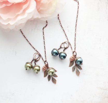 Acorn EARRINGS (8 colors) | Blush Mint Copper Patina