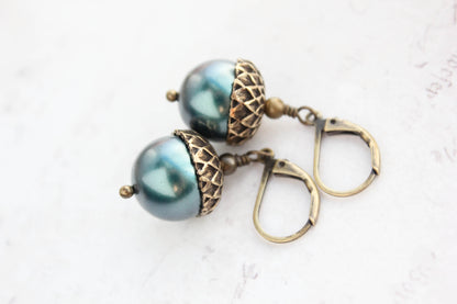 Pearl Acorn Earrings (23 Pearl Colors)