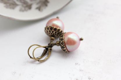 Pearl Acorn Earrings (23 Pearl Colors)