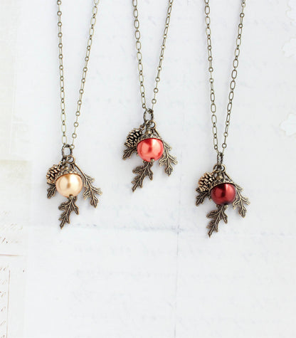 Acorn Necklace (23 Pearl Colors) | Nature Charms