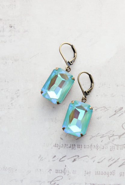 Aqua Glass Earrings