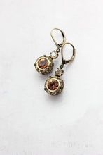 Load image into Gallery viewer, Art Deco Earrings | Honey, Black Diamond &amp; Smoked Topaz