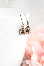 Load image into Gallery viewer, Art Deco Earrings | Honey, Black Diamond &amp; Smoked Topaz