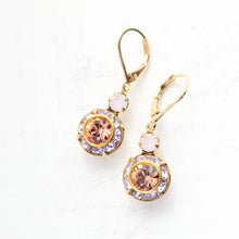 Load image into Gallery viewer, Art Deco Earrings | Rose Pink, Violet Purple and Apricot