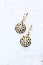 Load image into Gallery viewer, Art Deco Aqua and Opal Earrings