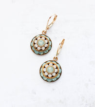 Load image into Gallery viewer, Art Deco Aqua and Opal Earrings
