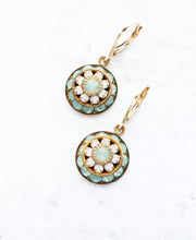 Load image into Gallery viewer, Art Deco Aqua and Opal Earrings
