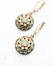 Load image into Gallery viewer, Art Deco Aqua and Opal Earrings