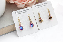 Load image into Gallery viewer, Purple Pink Aurora Glass Earrings