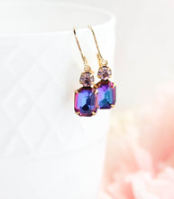Load image into Gallery viewer, Purple Pink Aurora Glass Earrings