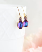 Load image into Gallery viewer, Purple Pink Aurora Glass Earrings