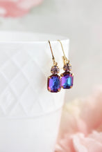 Load image into Gallery viewer, Purple Pink Aurora Glass Earrings