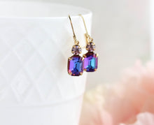 Load image into Gallery viewer, Purple Pink Aurora Glass Earrings