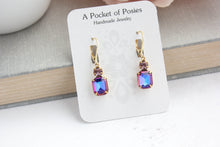 Load image into Gallery viewer, Purple Pink Aurora Glass Earrings