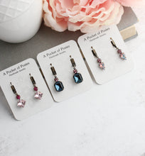 Load image into Gallery viewer, Midnight Blue Glass Earrings | Vintage Glass