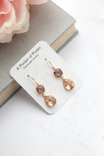 Load image into Gallery viewer, Sparkle Drop Earrings | Dusty Plum and Blush Peach