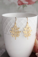 Load image into Gallery viewer, Leafy Tree Earrings  - Gold and Silver