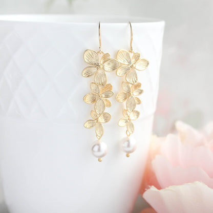 Cascading Orchid Earrings