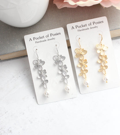 Cascading Orchid Earrings