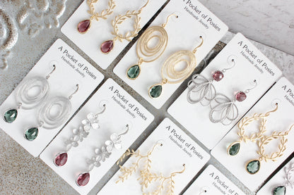 Silver Loop Earrings | Dusty Rose Plum