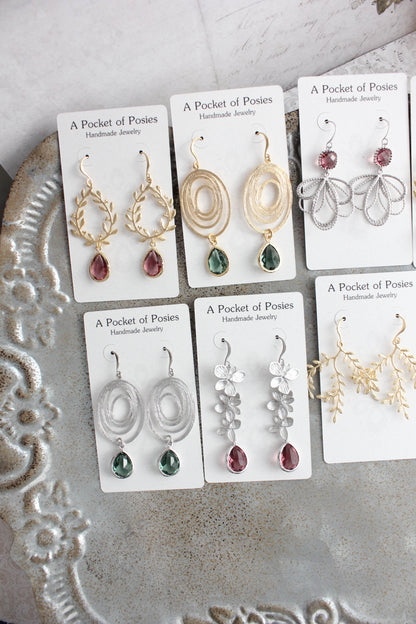 Cascading Orchid Earrings (2 Options) Dusty Rose Plum