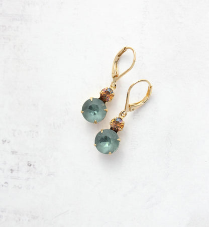Little Dusty Sea Blue Glass Drop Earrings