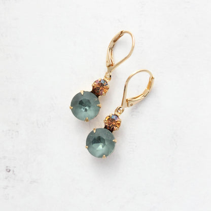 Little Dusty Sea Blue Glass Drop Earrings
