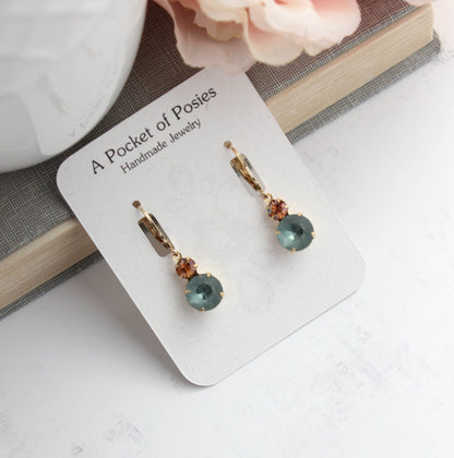 Little Dusty Sea Blue Glass Drop Earrings