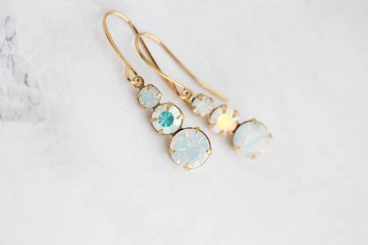 Opal Glass Earrings | Small Drop Earrings