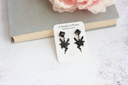 Fairy Stud Earrings | Blackened Patina