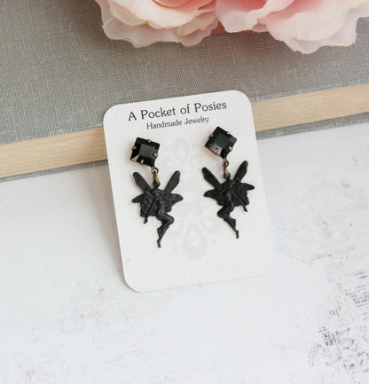 Fairy Stud Earrings | Blackened Patina