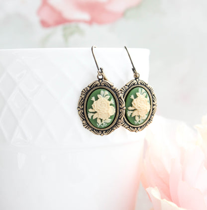 Floral Cameo Earrings (2 options)