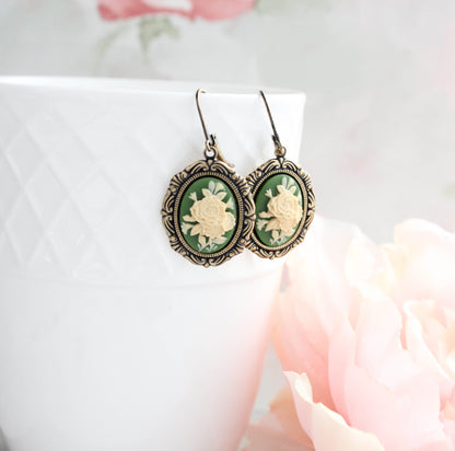 Floral Cameo Earrings (2 options)