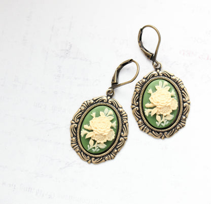 Floral Cameo Earrings (2 options)