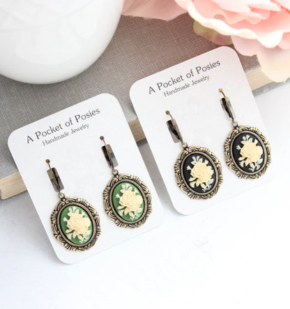 Floral Cameo Earrings (2 options)