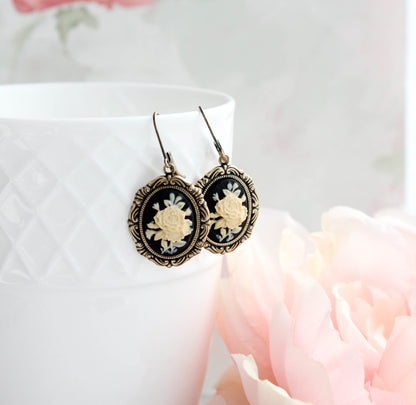 Floral Cameo Earrings (2 options)