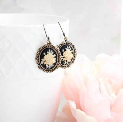 Floral Cameo Earrings (2 options)