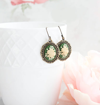 Floral Cameo Earrings (2 options)
