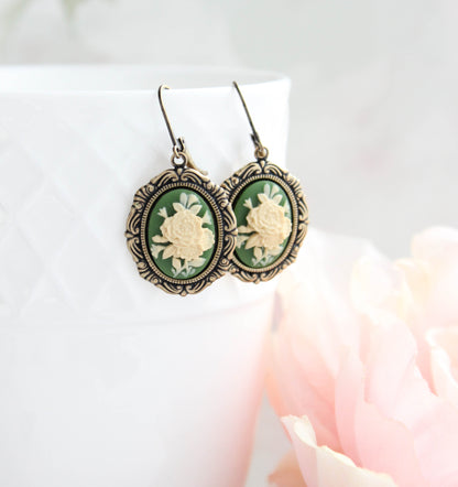 Floral Cameo Earrings (2 options)