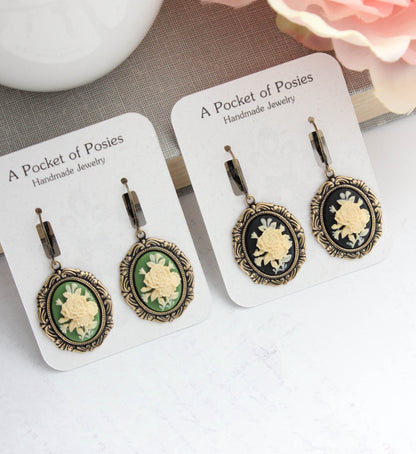 Floral Cameo Earrings (2 options)